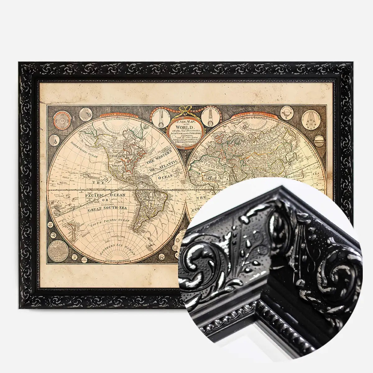 Captain Cook new Discoveries World Map 1799