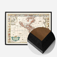 Vintage Map of America from 1640 by Abraham Goos