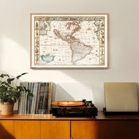 Vintage Map of America from 1640 by Abraham Goos