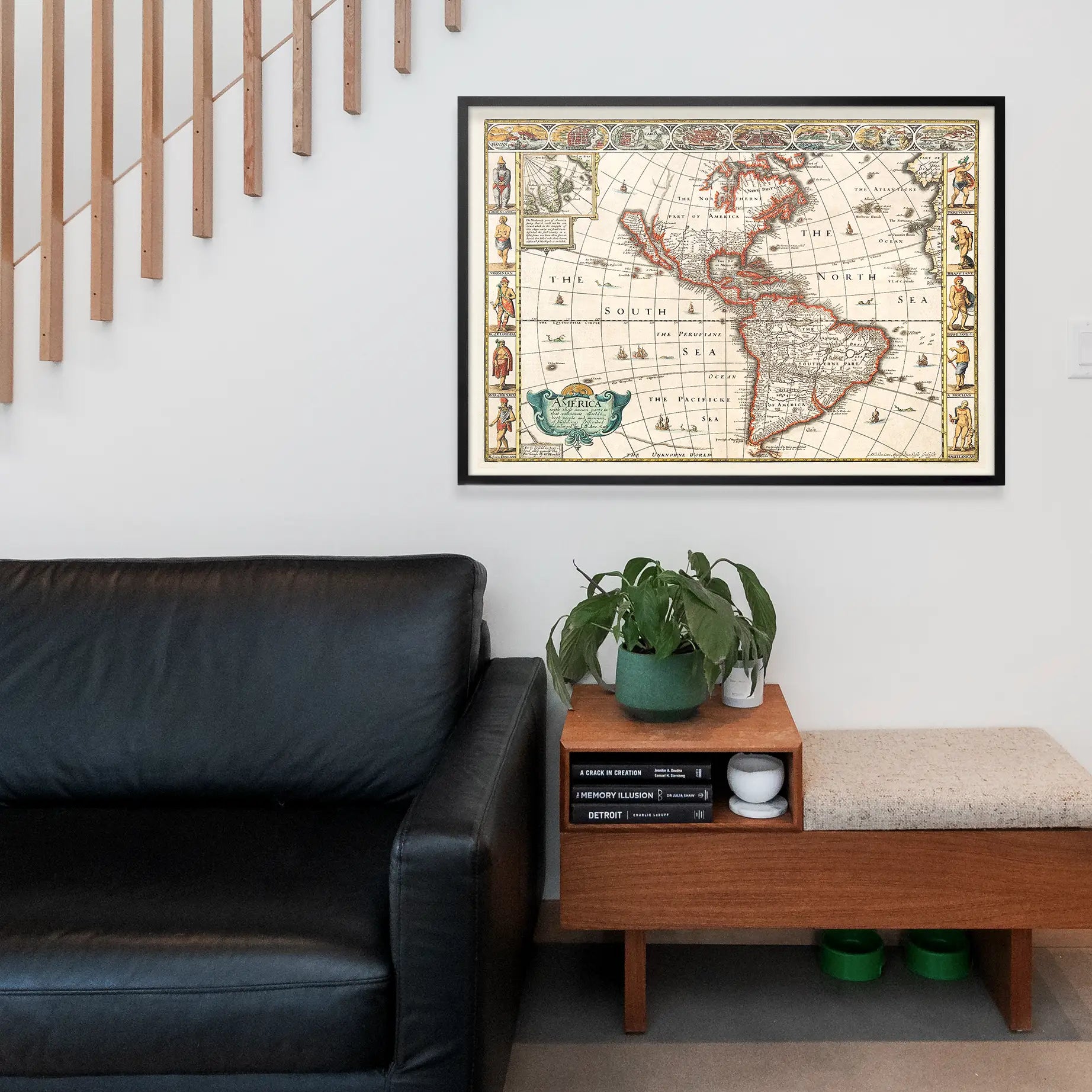 Vintage Map of America from 1640 by Abraham Goos
