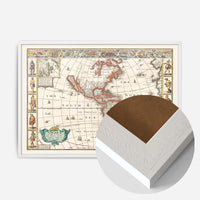 Vintage Map of America from 1640 by Abraham Goos