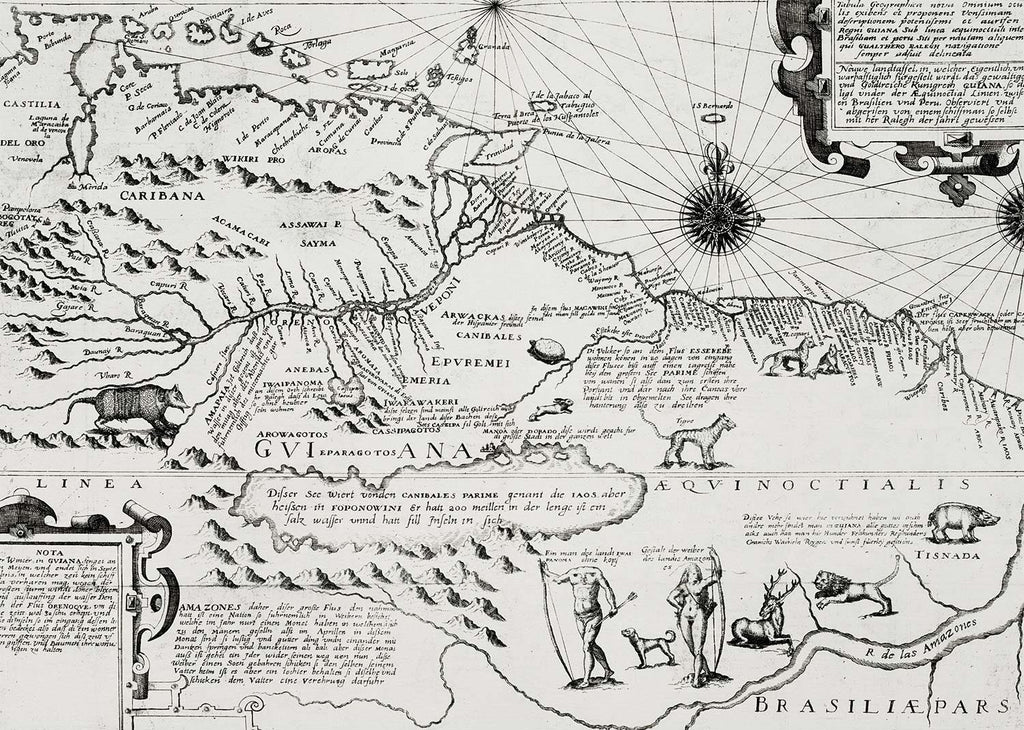 America map Grand voyages 1596 Theodor de Bry