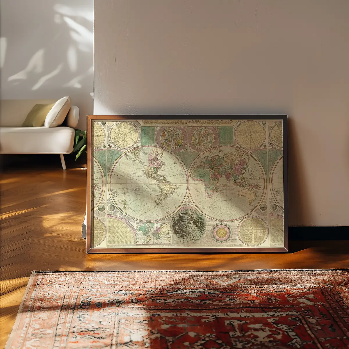 Bowles New and Accurate Map of the World by Dialing