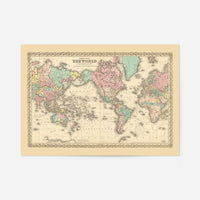 Coltons Map of the World on Mercators Projection 1858