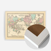 Coltons Map of the World on Mercators Projection 1858