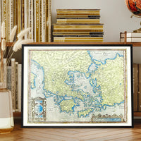Vintage Map Of Greece By Abraham Ortelius