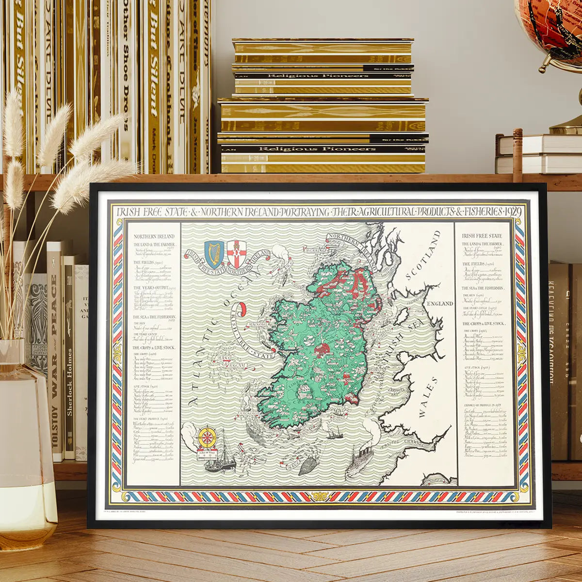 Irish Free State & Northern Ireland Map from 1929 By Macdonald Gil