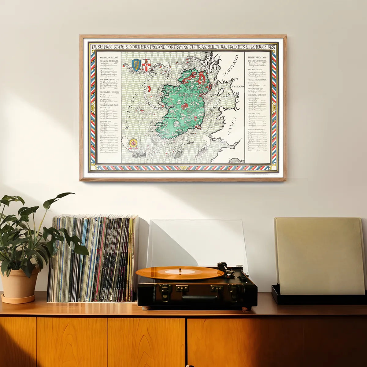 Irish Free State & Northern Ireland Map from 1929 By Macdonald Gil