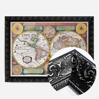 Vintage Map of the World with Both Hempispheres