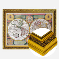 Vintage Map of the World with Both Hempispheres