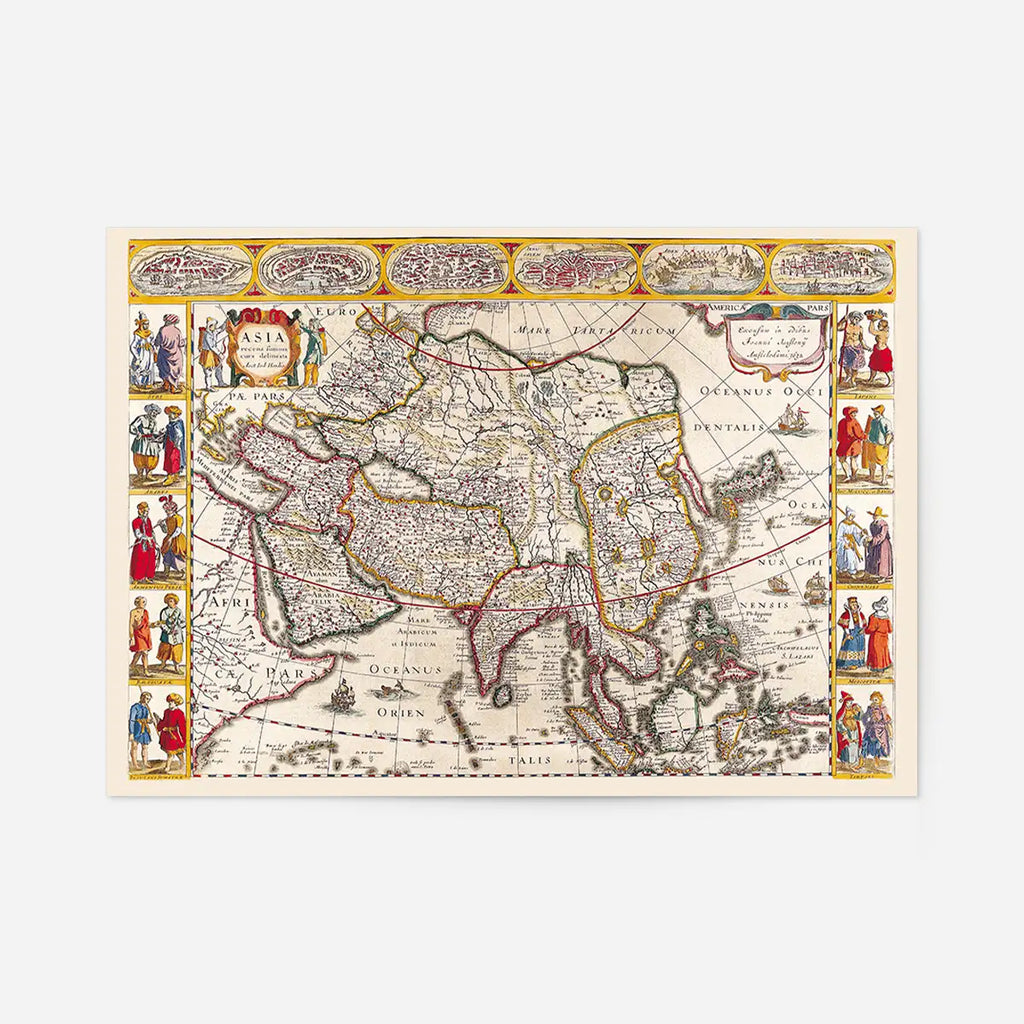 Antique Map World Map Asia Jan Jansson 1632
