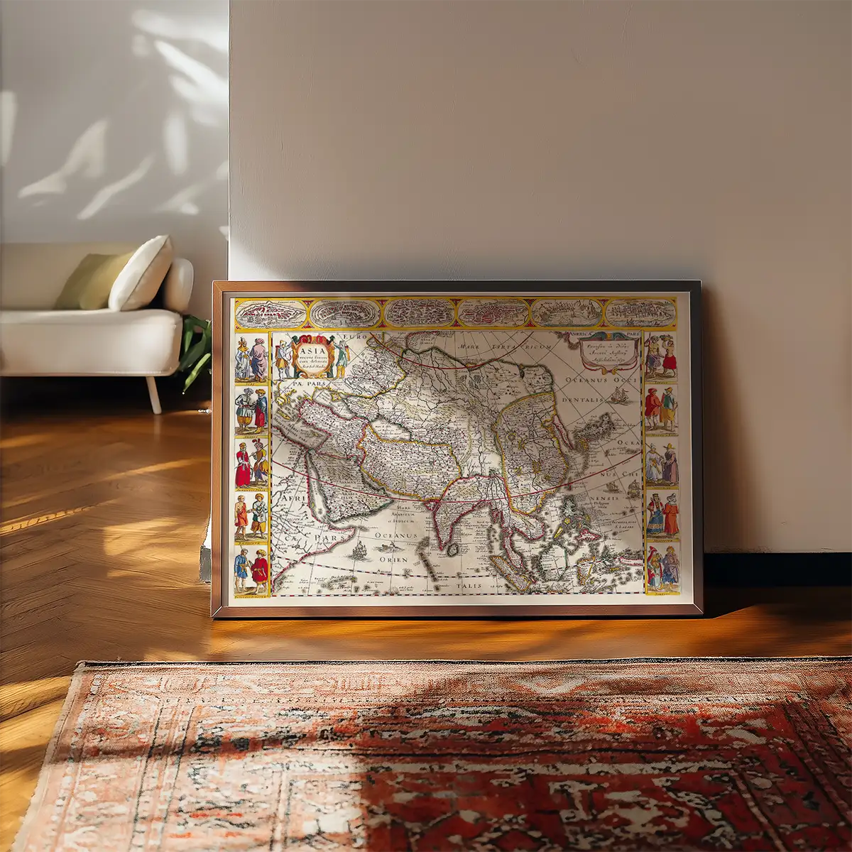 Antique Map Of The World Map Of Asia by Jan Jansson 1632