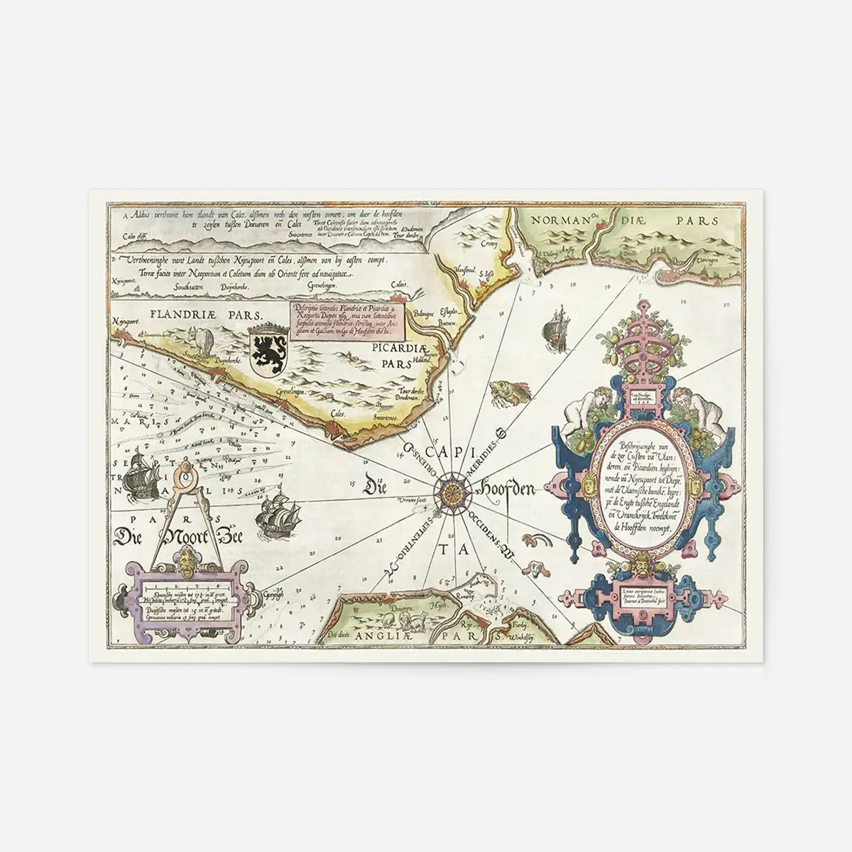 Old Map Of The Normandie Coast