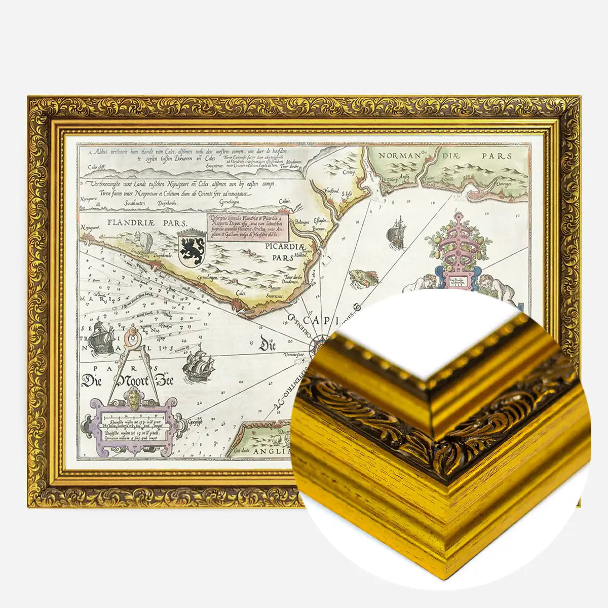 Old Map Of The Normandie Coast