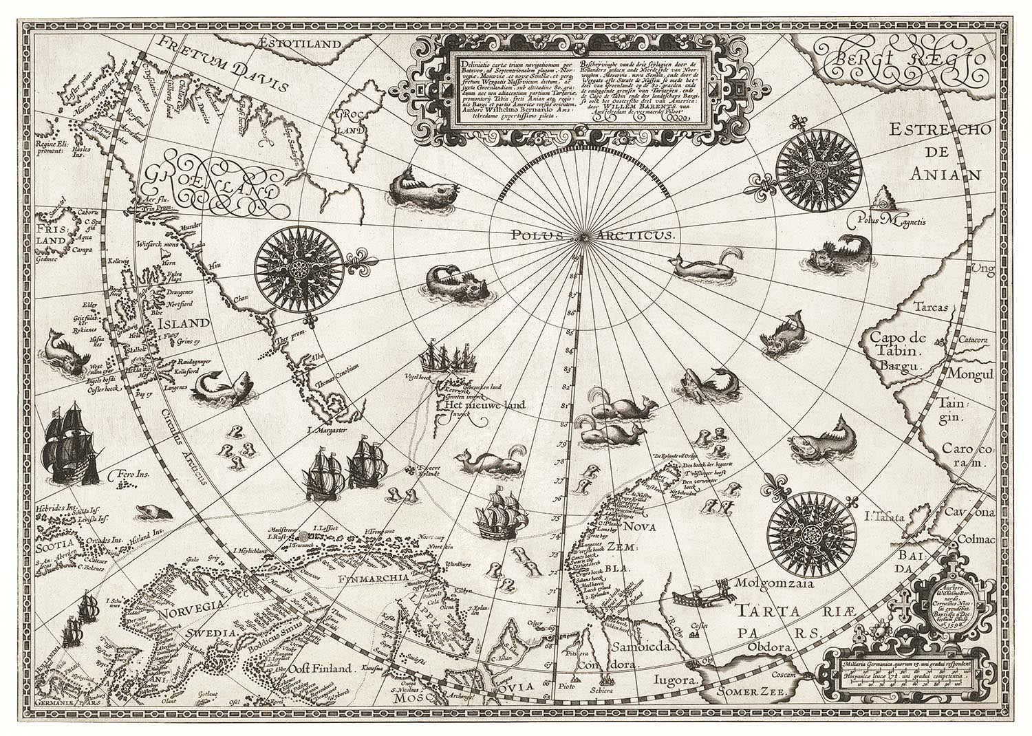 Map Of The Arctic from 1598