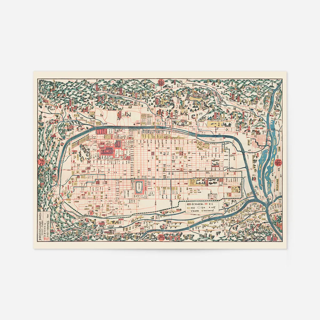 Map Kyoto 1863 Takebara Kahei