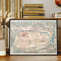 Map Of Kyoto 1863 By Takebara Kahei