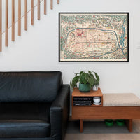 Map Of Kyoto 1863 By Takebara Kahei