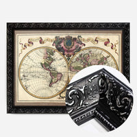 Decorative Antique Map Showing Nautical Exploration Routes