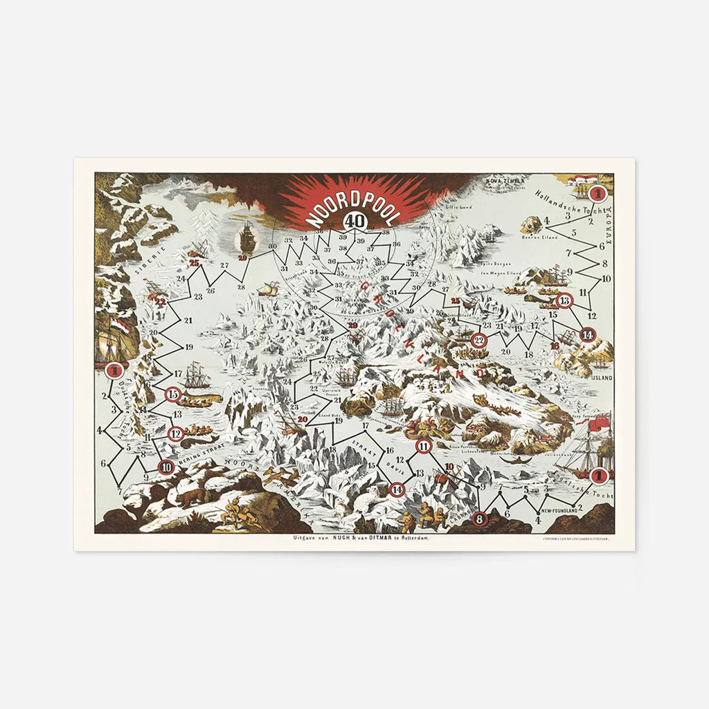 Vintage North Pole Noordpool Map