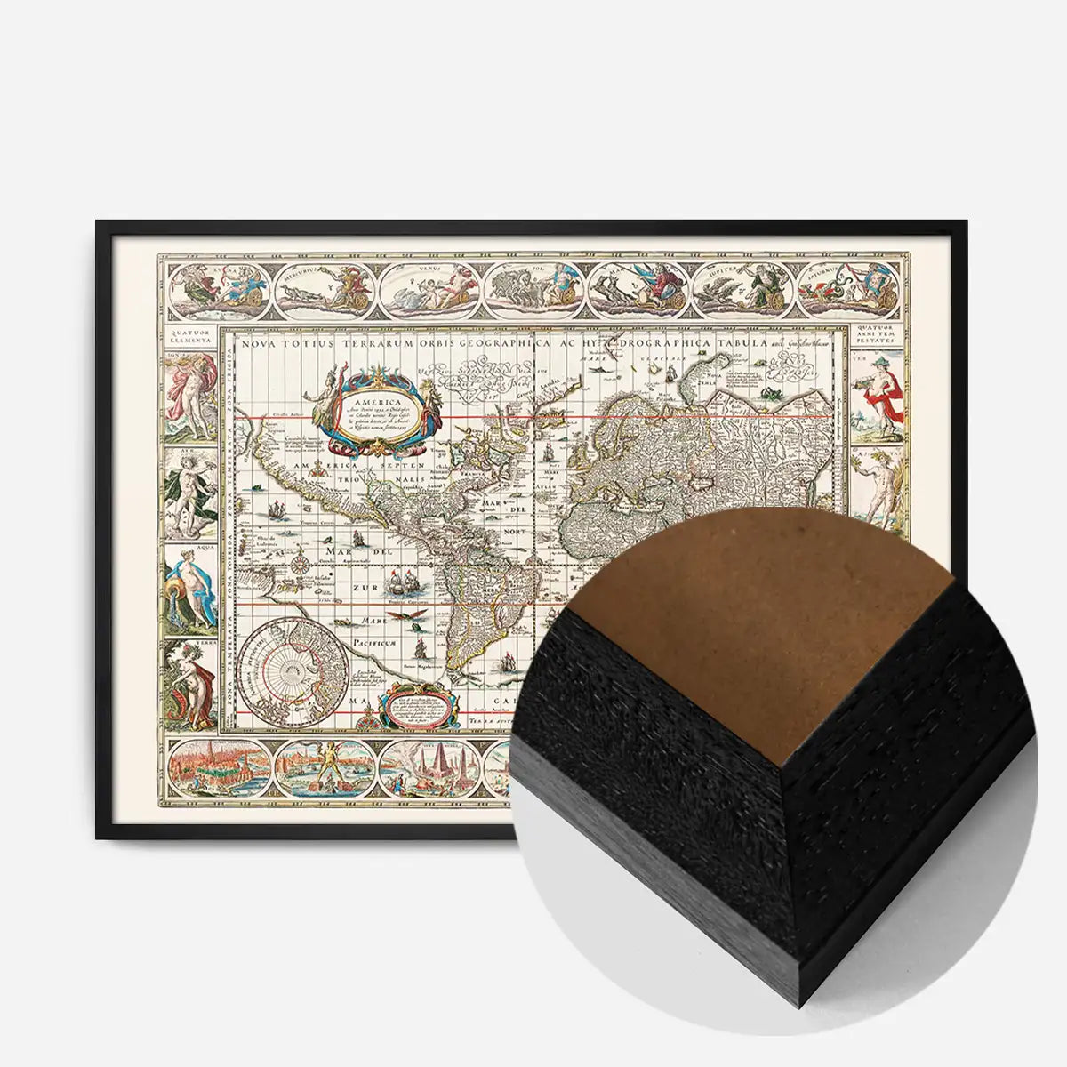1630 Ornate Map by Willem Blaeu