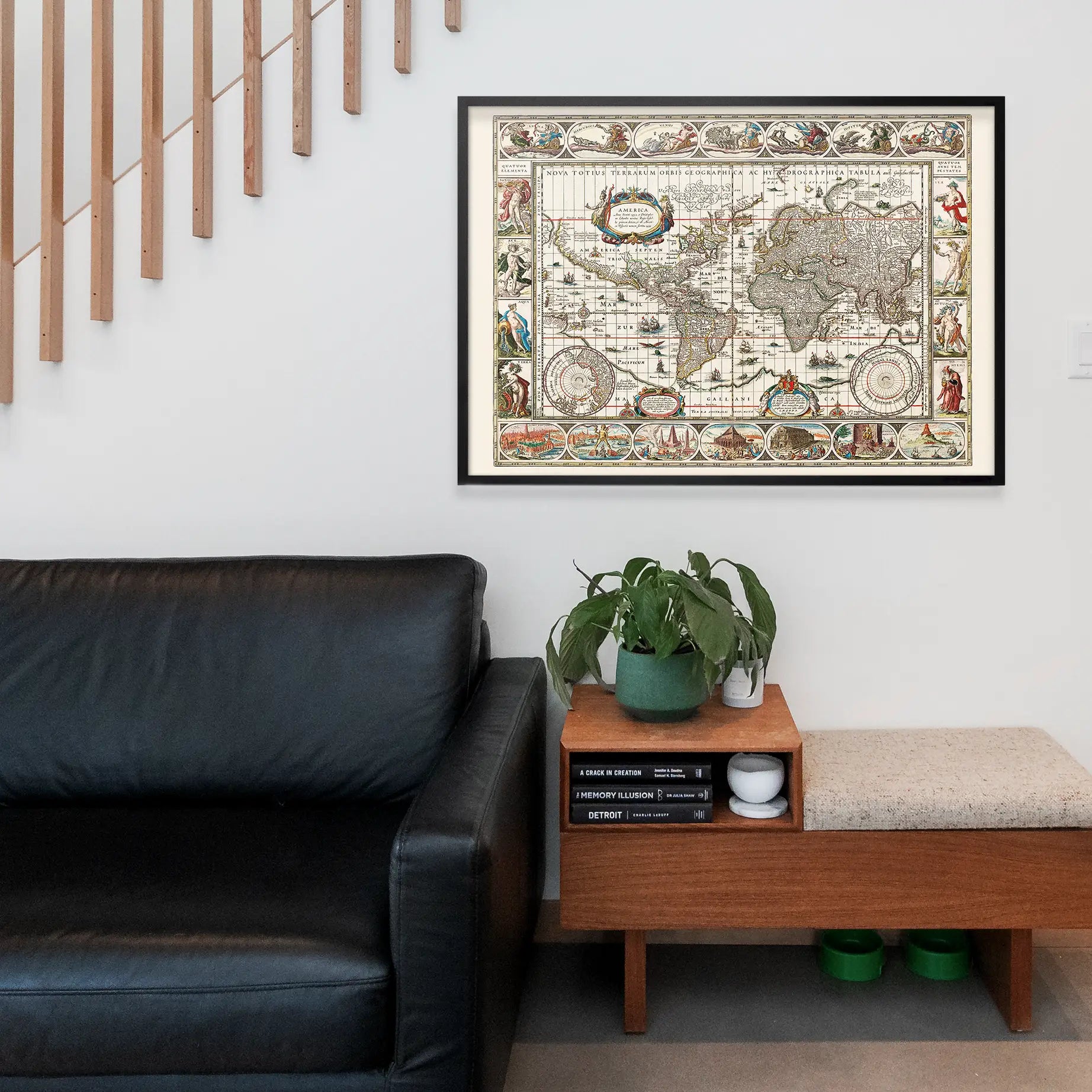 1630 Ornate Map by Willem Blaeu