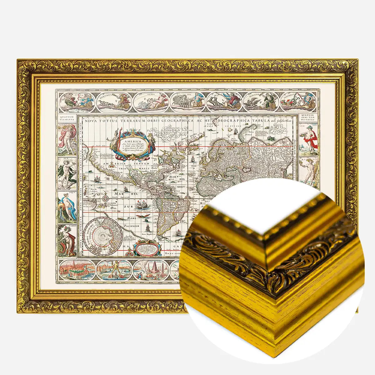 1630 Ornate Map by Willem Blaeu