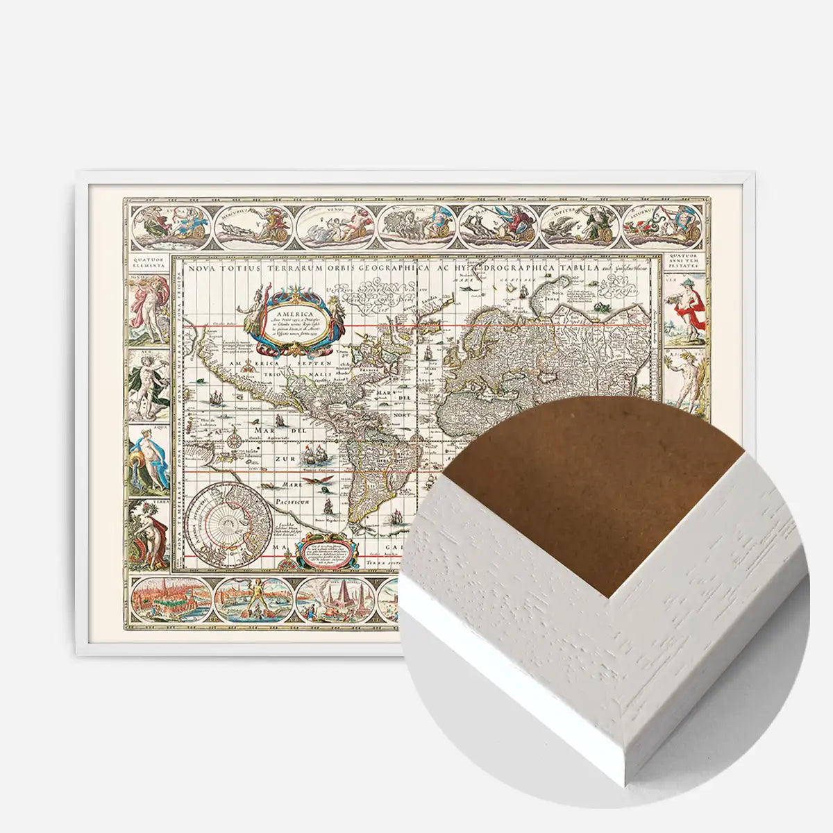 1630 Ornate Map by Willem Blaeu