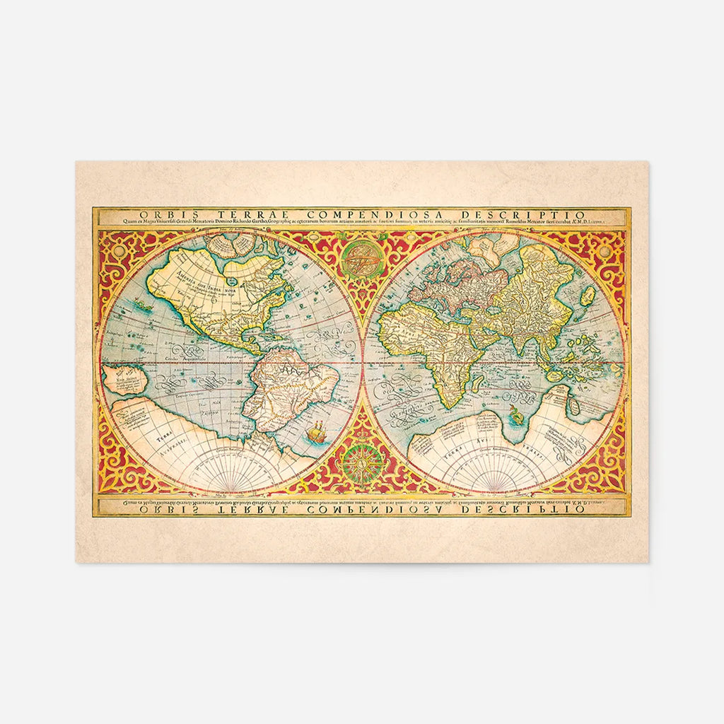 Illustrated Great World Map 1569 C H Apperson