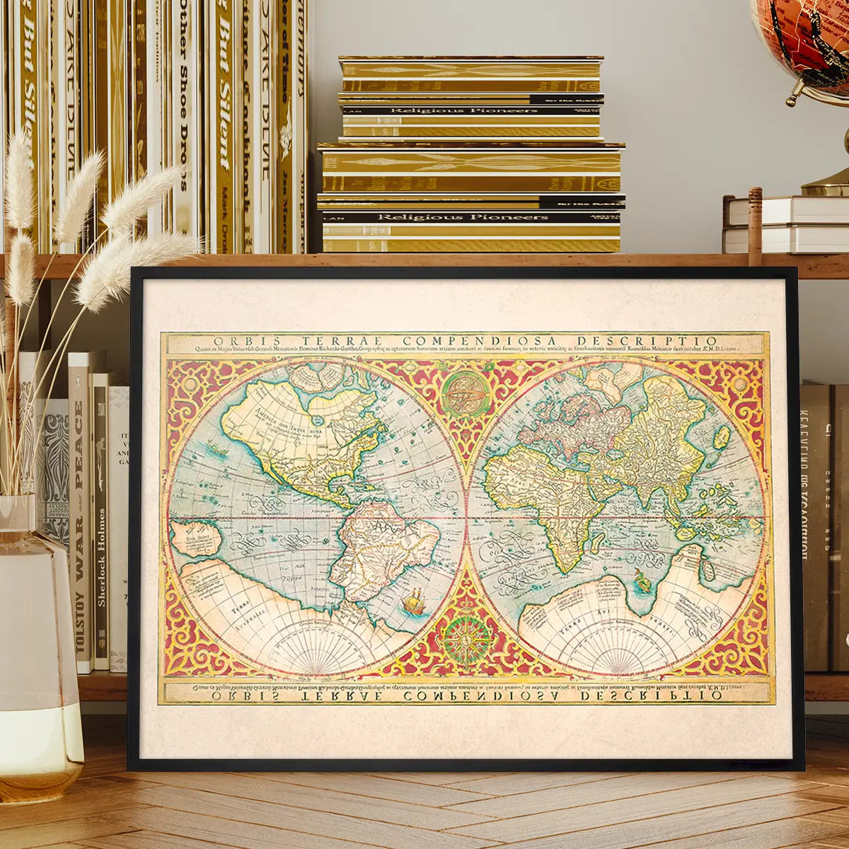 Illustrated Great World Map Of 1569 by C H Apperson