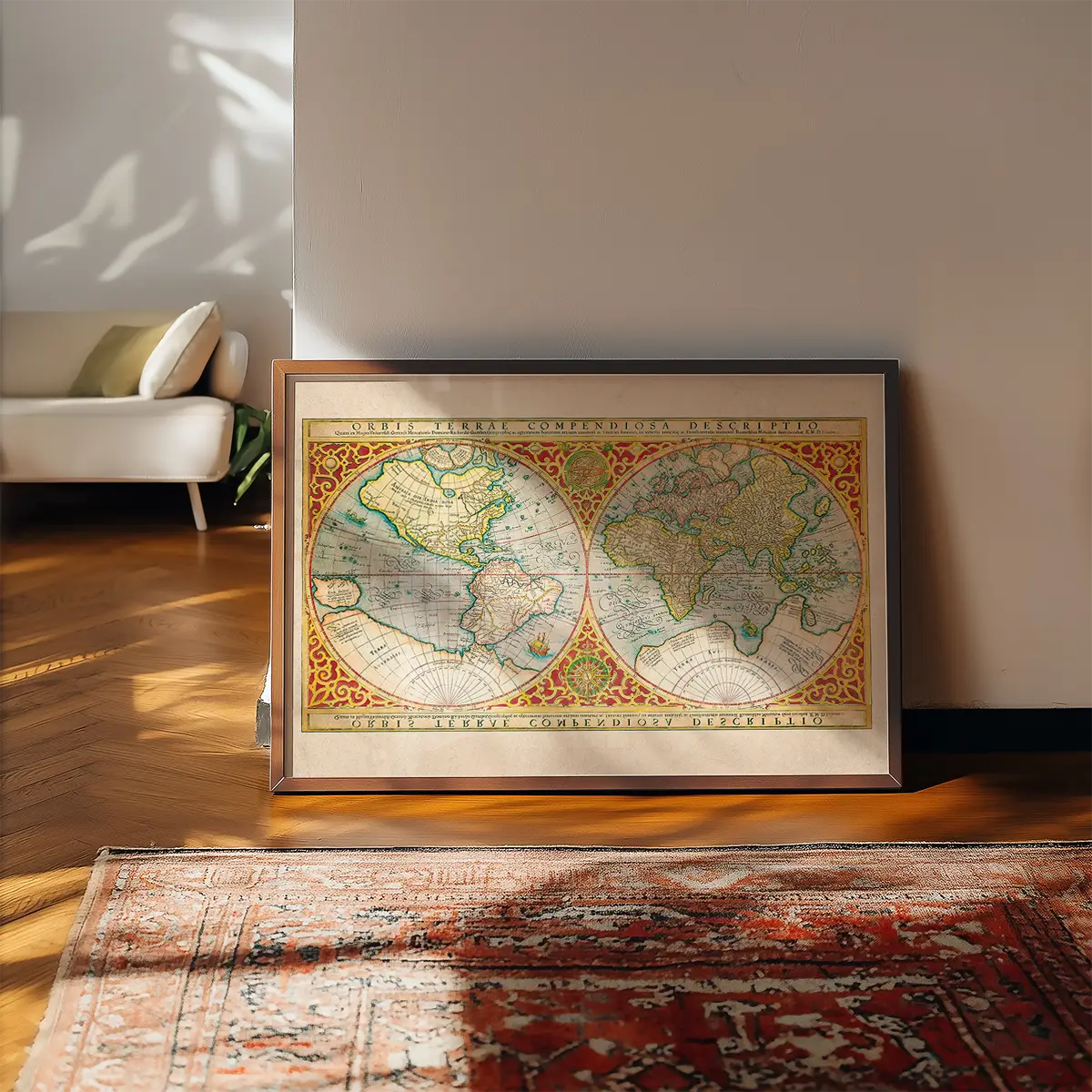 Illustrated Great World Map Of 1569 by C H Apperson