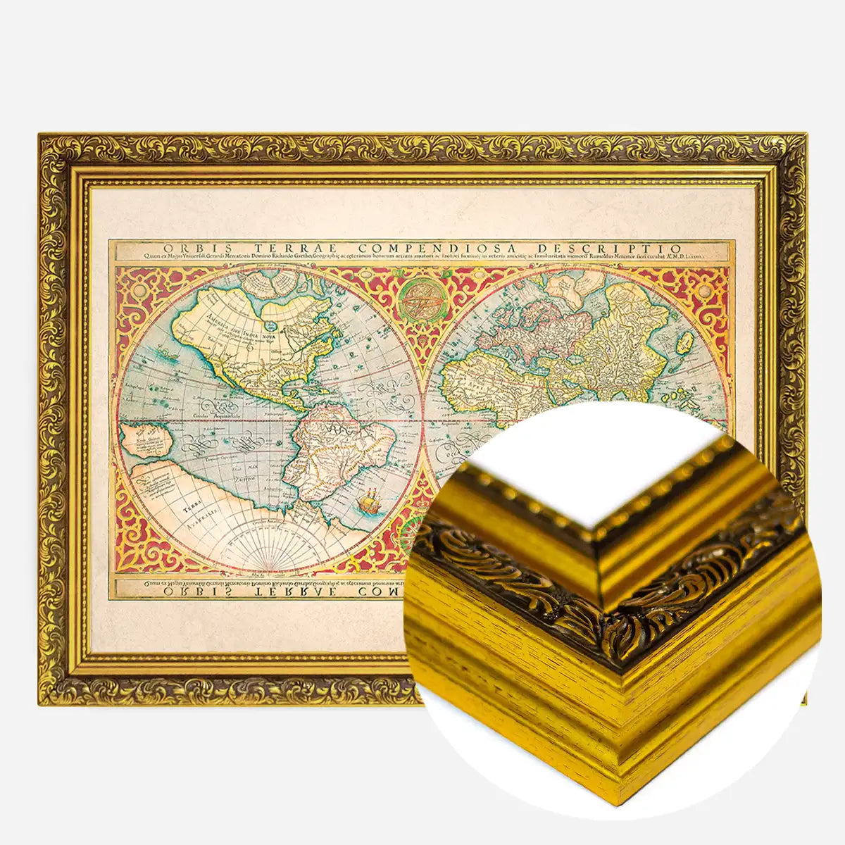 Illustrated Great World Map Of 1569 by C H Apperson