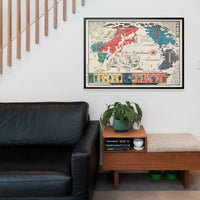 Vintage Map Of Kyoto Japan