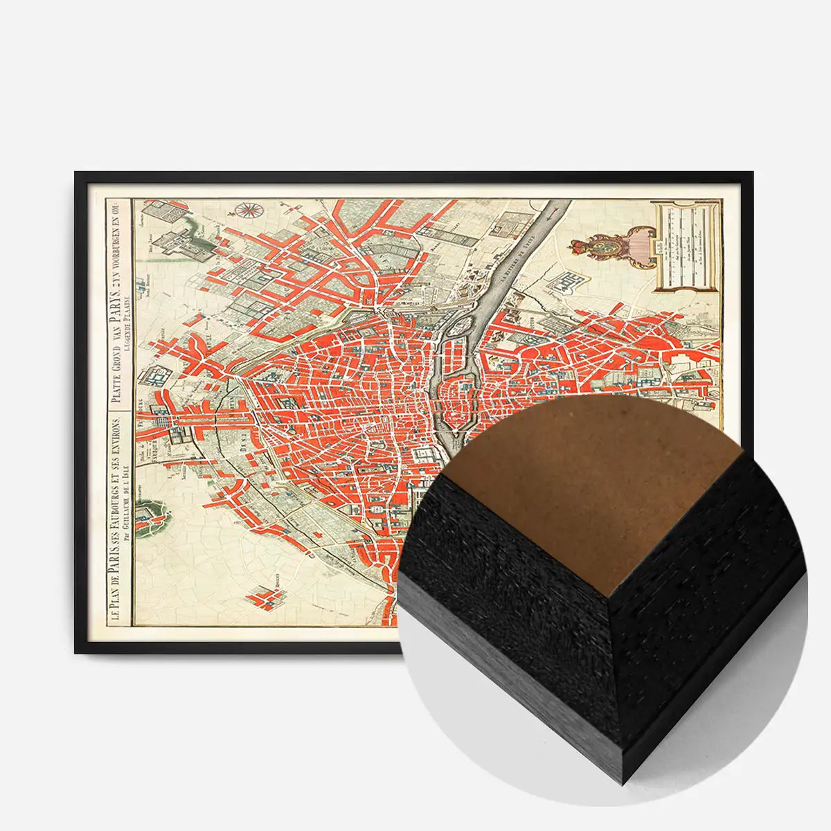 Paris Map In Dutch Vintage Illustration By Guillaume Delisle