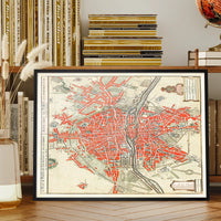 Paris Map In Dutch Vintage Illustration By Guillaume Delisle