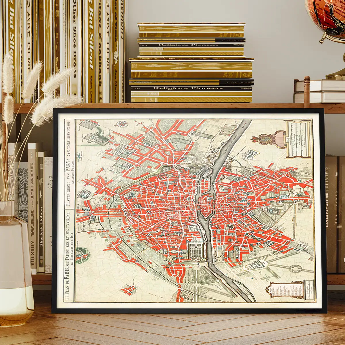 Paris Map In Dutch Vintage Illustration By Guillaume Delisle