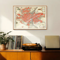 Paris Map In Dutch Vintage Illustration By Guillaume Delisle
