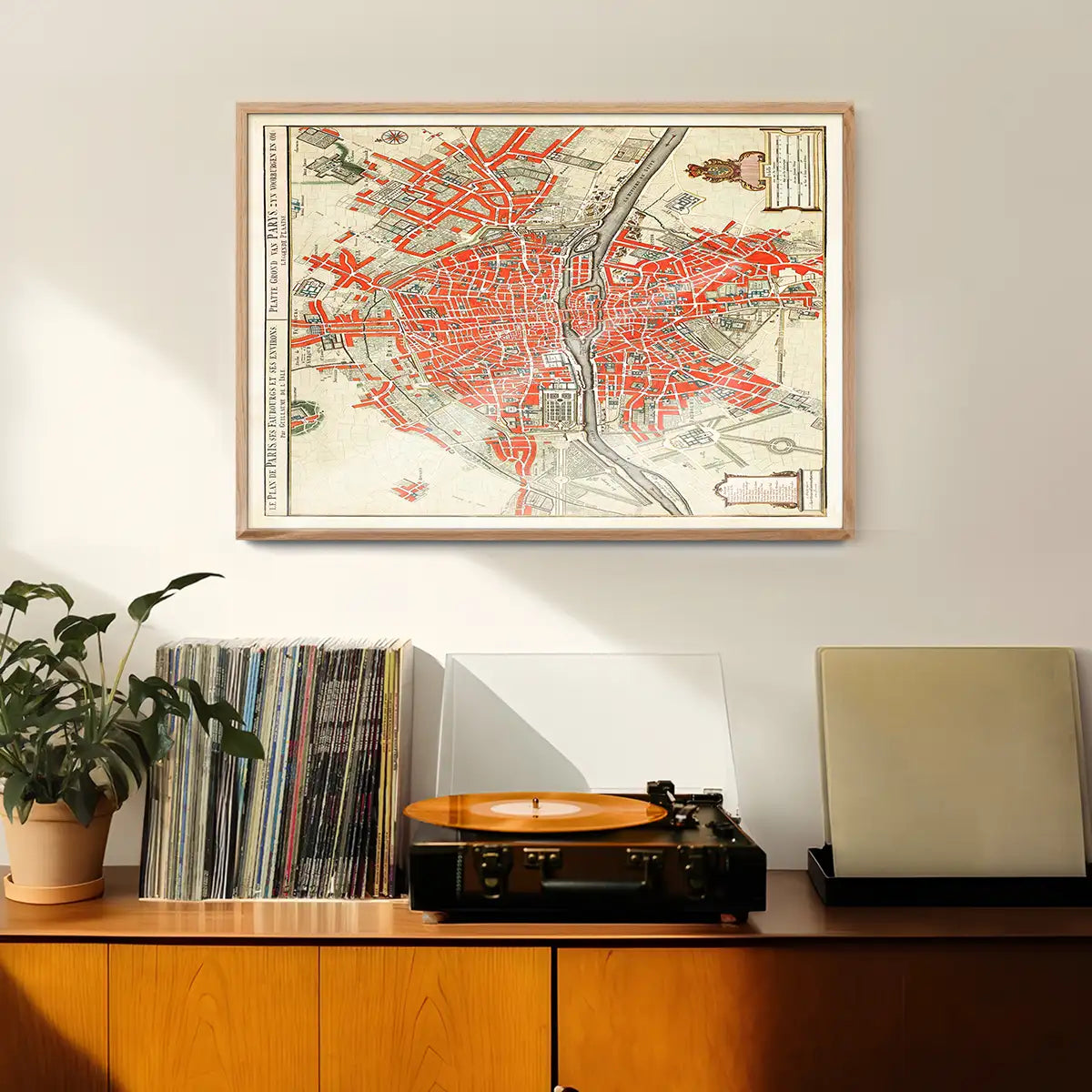Paris Map In Dutch Vintage Illustration By Guillaume Delisle