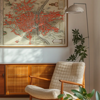 Paris Map In Dutch Vintage Illustration By Guillaume Delisle