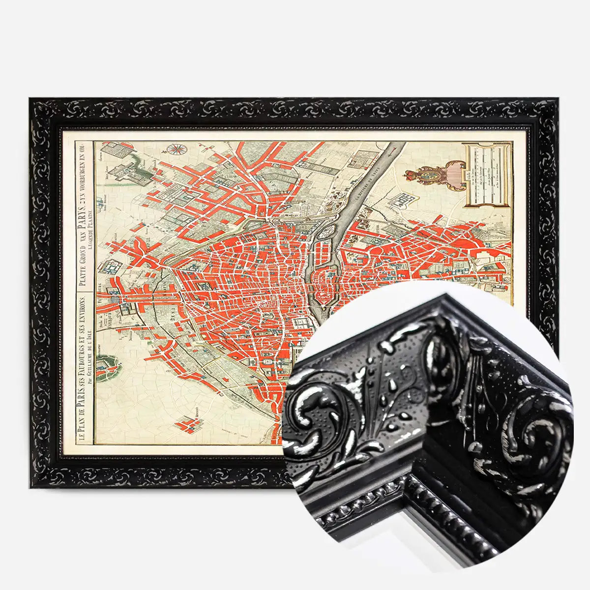 Paris Map In Dutch Vintage Illustration By Guillaume Delisle
