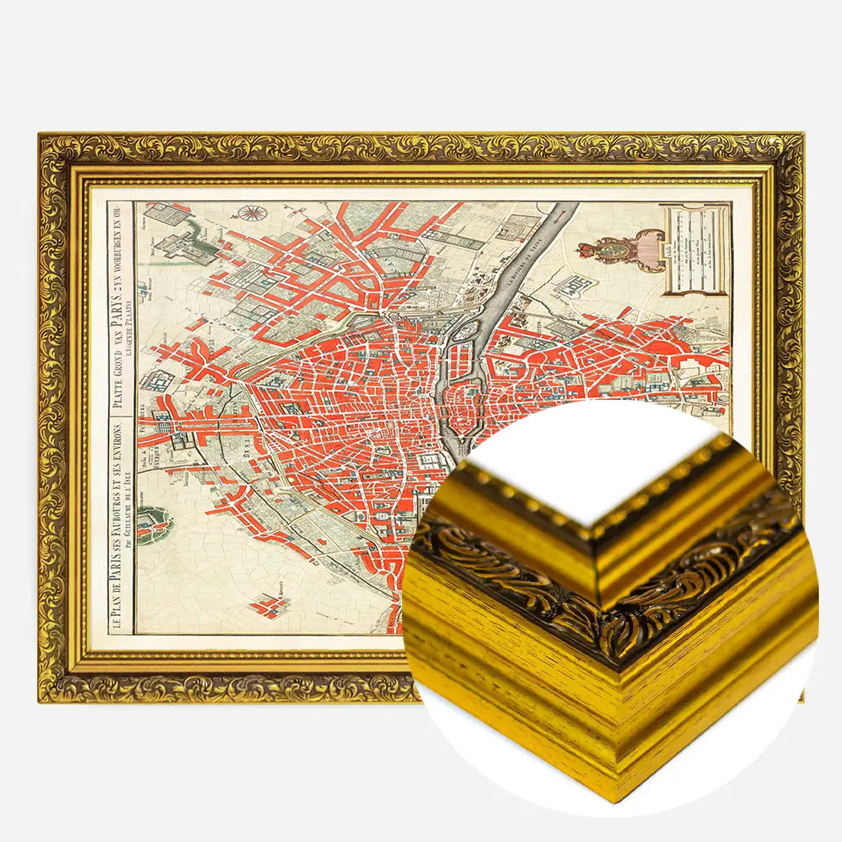 Paris Map In Dutch Vintage Illustration By Guillaume Delisle