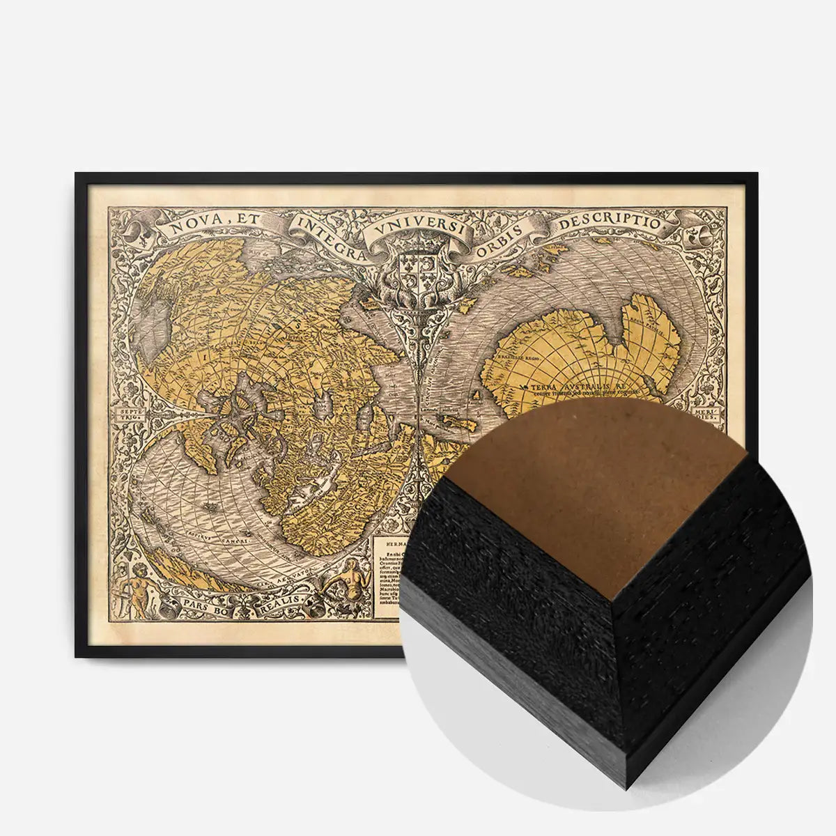 1531 Full-Sheet Woodcut Map Of The World by Oronce Fine