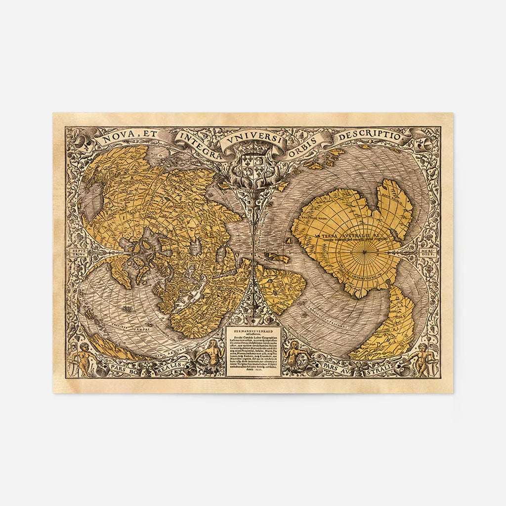1531 Full Sheet Woodcut Map World Oronce Fine