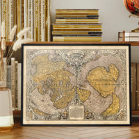 1531 Full-Sheet Woodcut Map Of The World by Oronce Fine