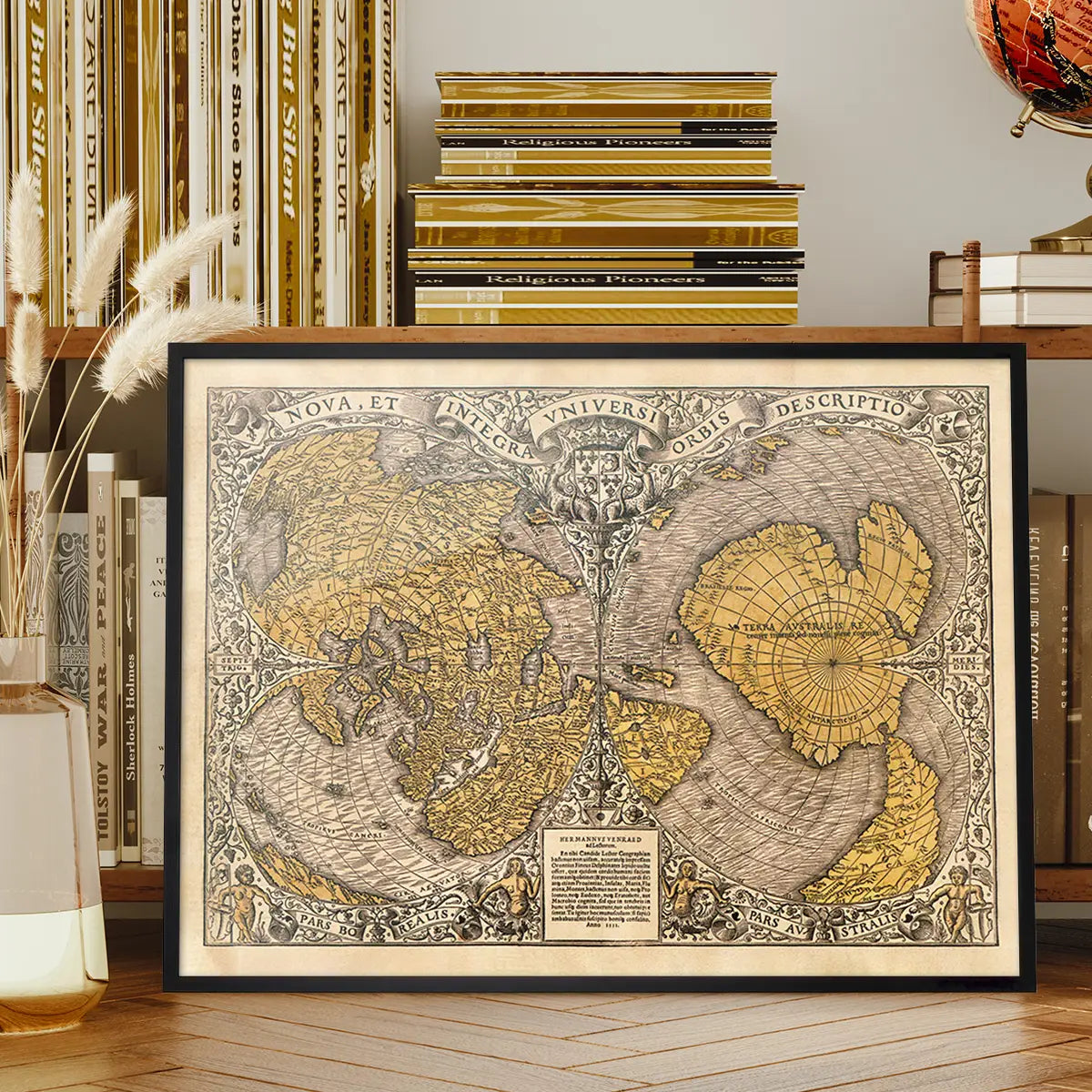 1531 Full-Sheet Woodcut Map Of The World by Oronce Fine