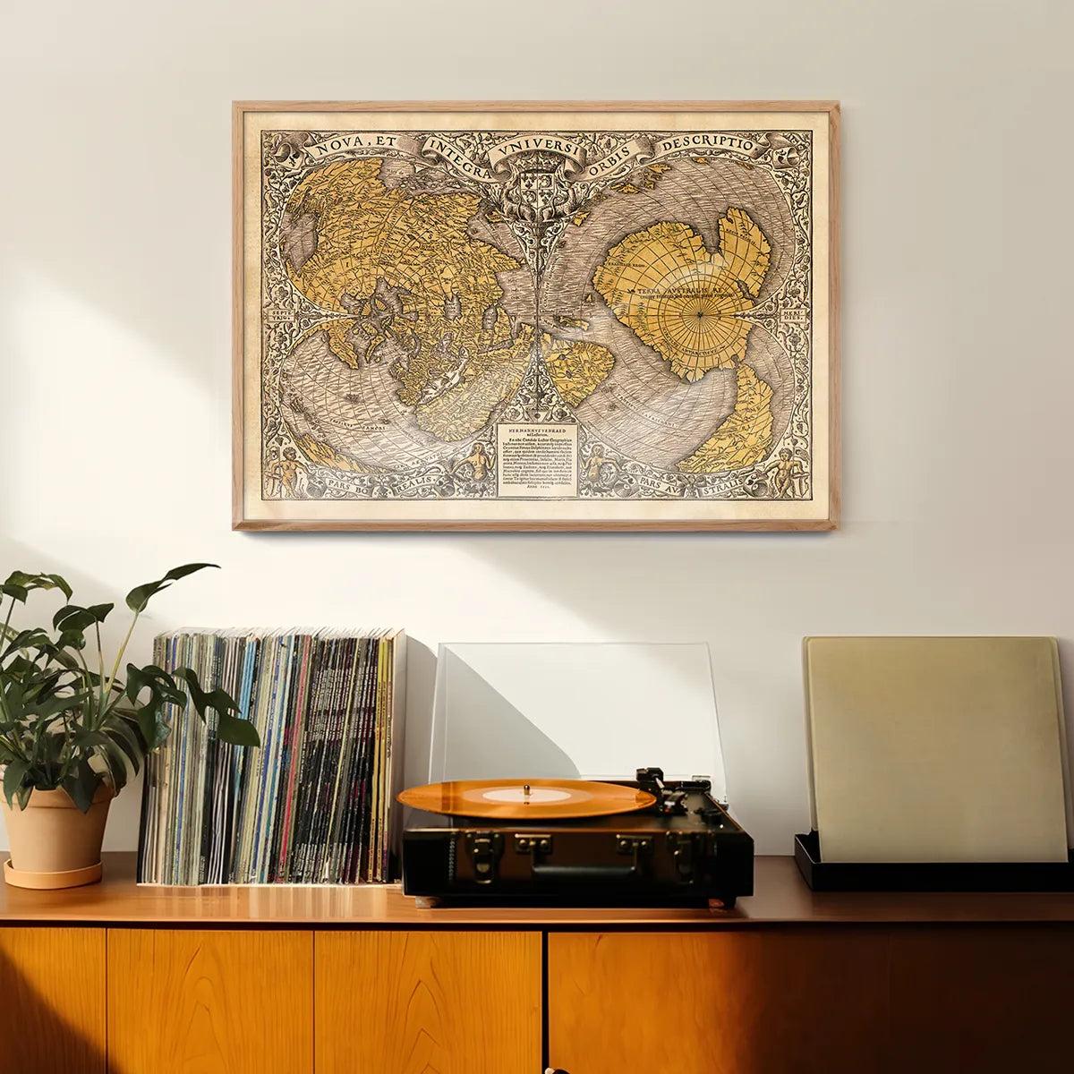 1531 Full-Sheet Woodcut Map Of The World by Oronce Fine
