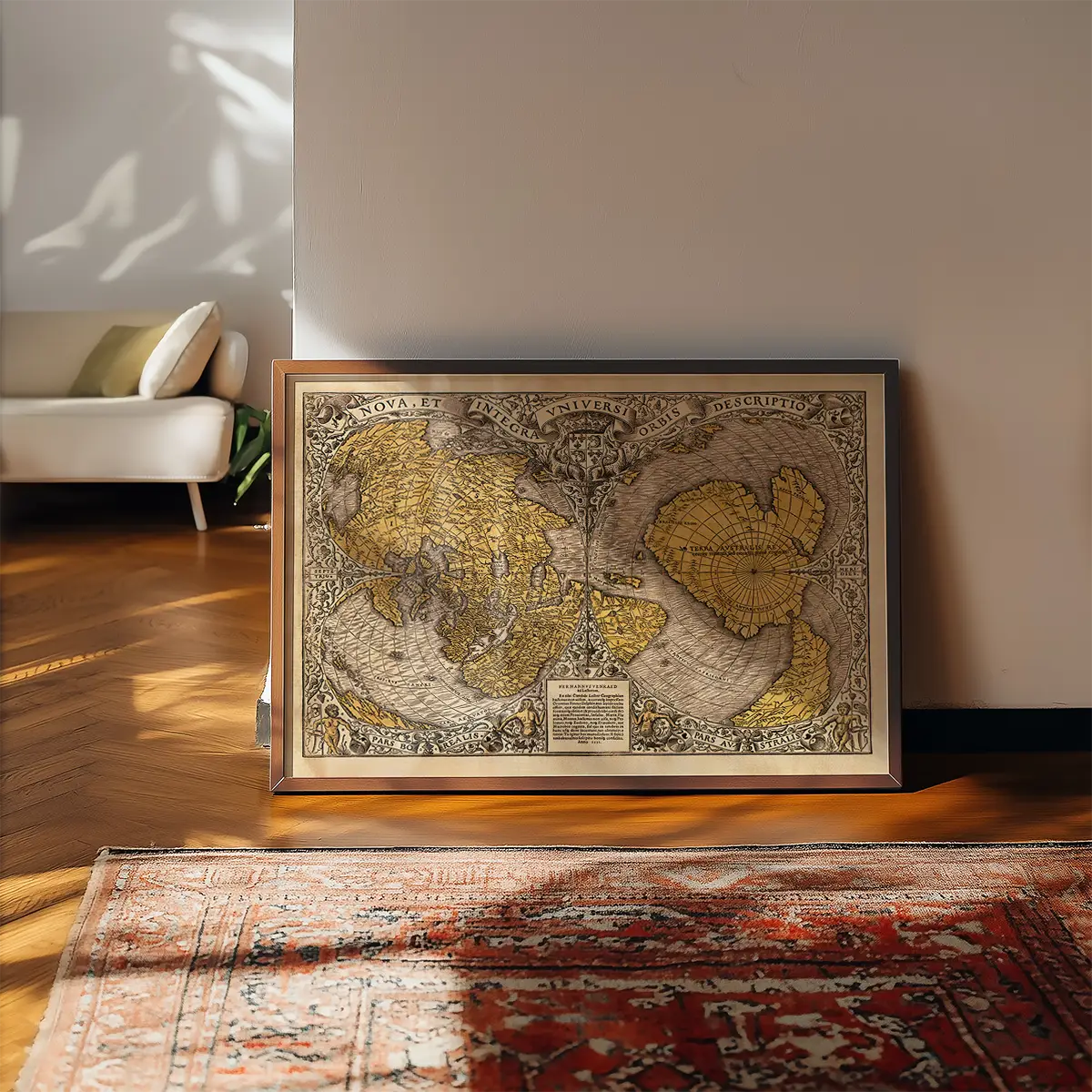 1531 Full-Sheet Woodcut Map Of The World by Oronce Fine
