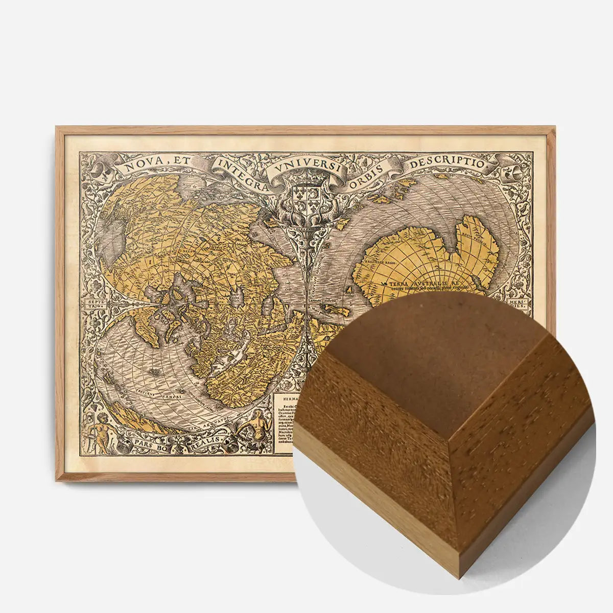 1531 Full-Sheet Woodcut Map Of The World by Oronce Fine