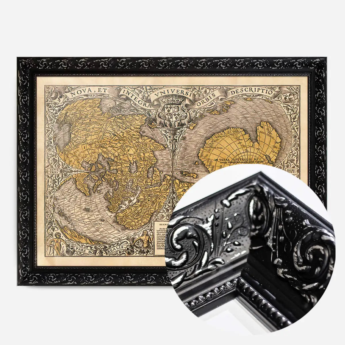 1531 Full-Sheet Woodcut Map Of The World by Oronce Fine