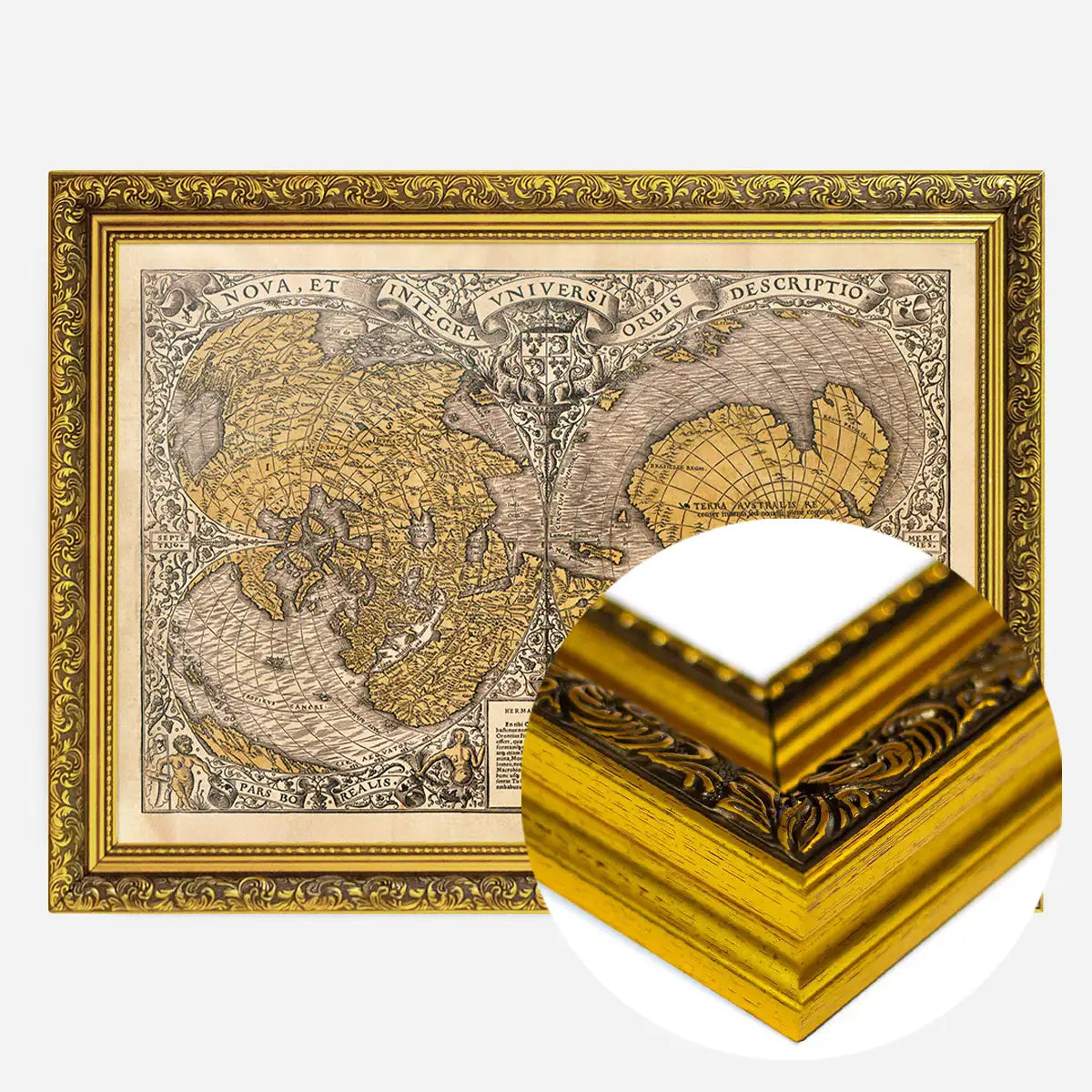 1531 Full-Sheet Woodcut Map Of The World by Oronce Fine